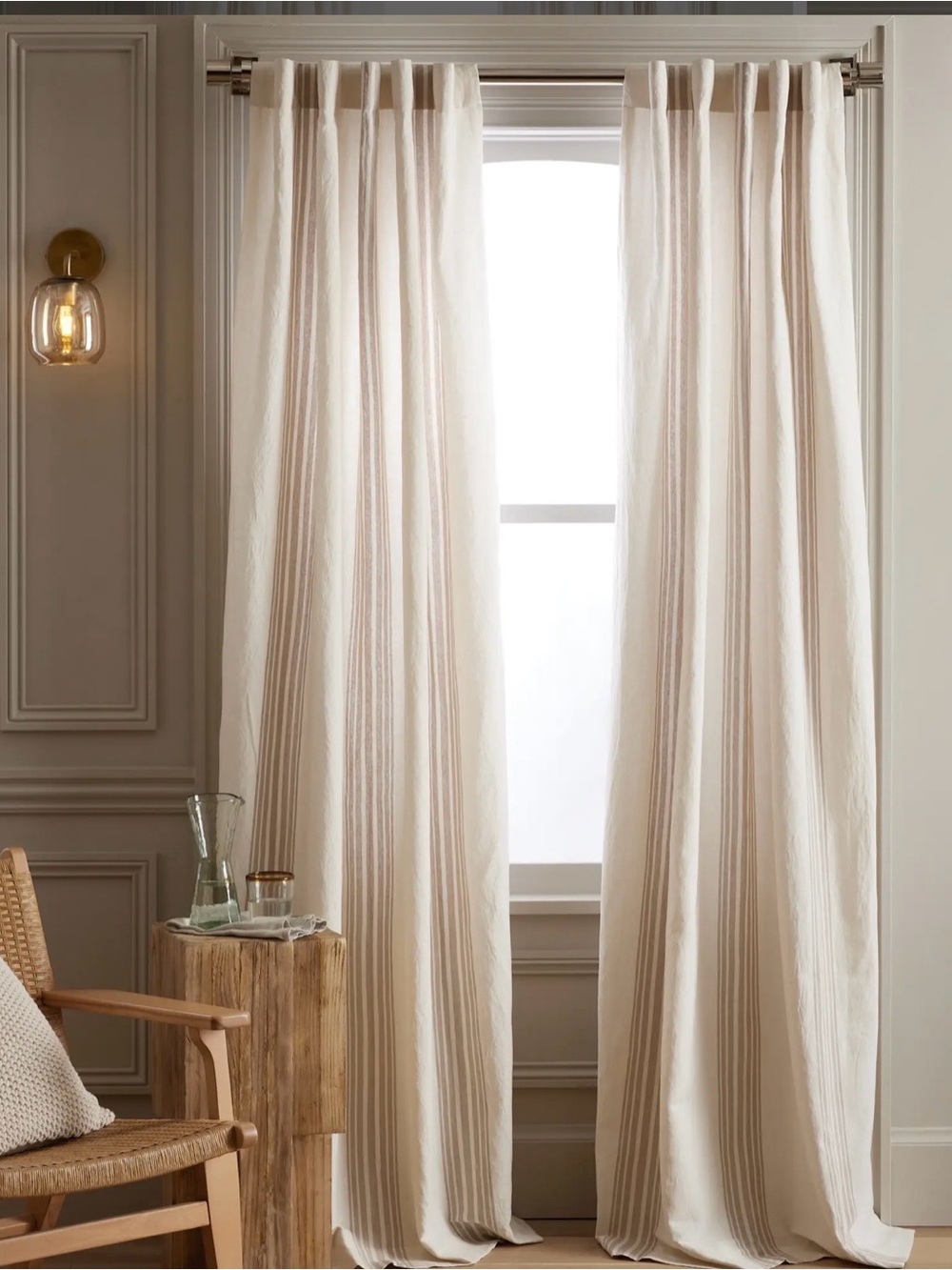 Quince Coastal Stripe Luxury Curtain Panel 48x84 (one panel)